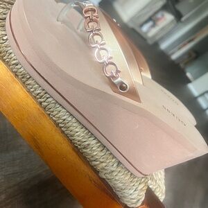 Guess brand ,nude wedge flip flops